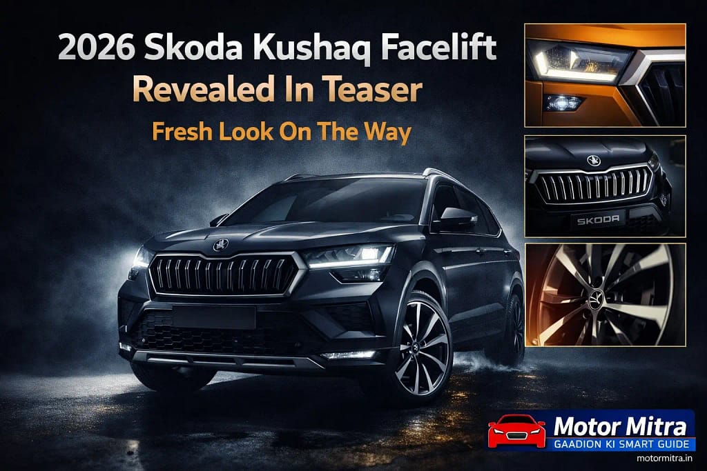 2026 Skoda Kushaq Facelift Teased for the First Time – Bold Design Changes, Launch Soon